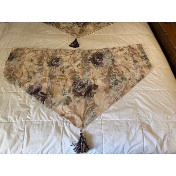 3 Croscill Purple chambord Ascot Valances w tassel 38 by 23 Cottage core Read - Picture 6 of 16